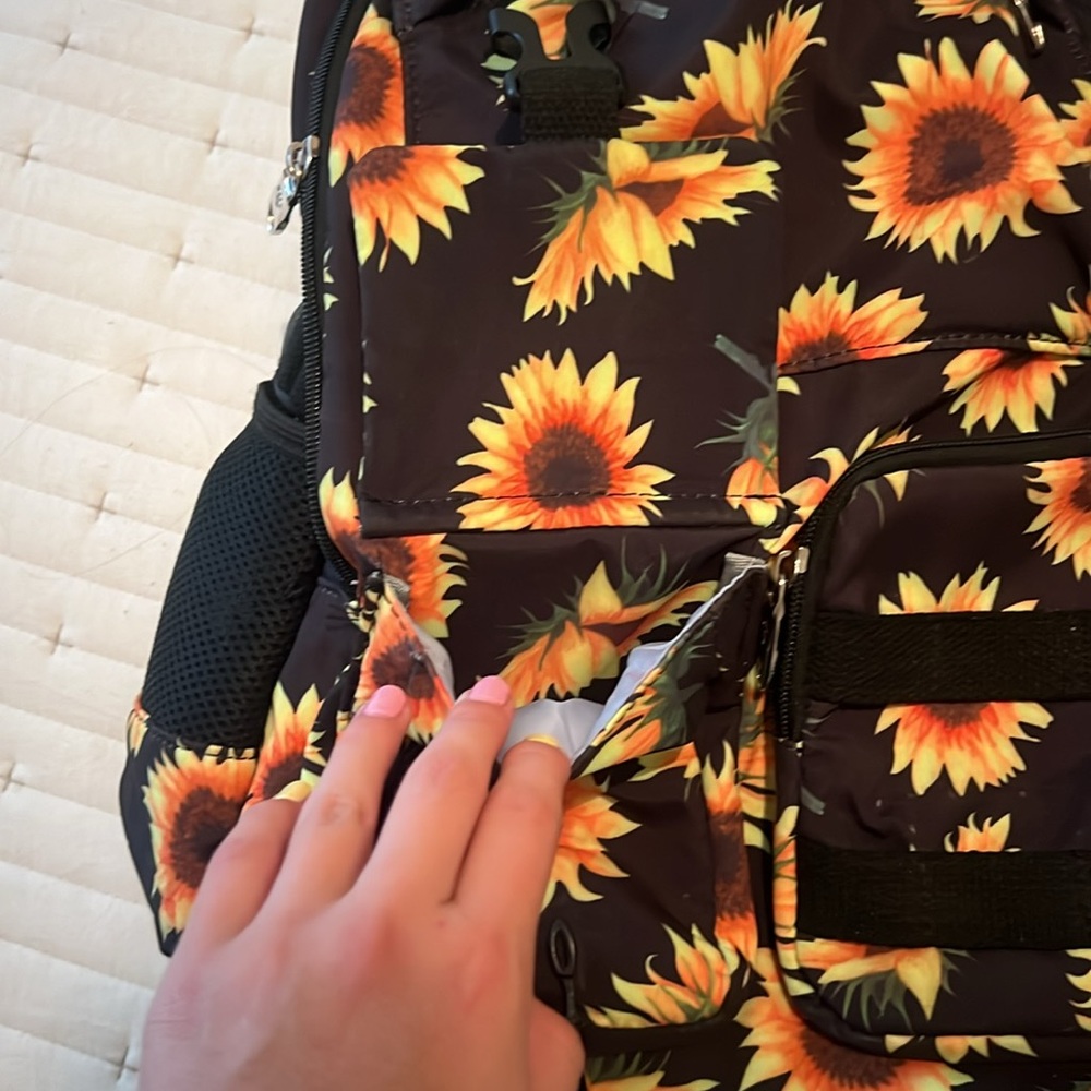 Black Backpack With Sunflowers - image 5